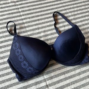 aerie Navy blue push-up bra with underwire, size 36D